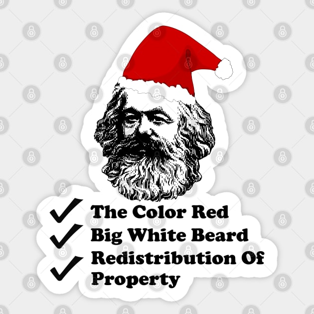 Santa Marx - Karl Marx, Christmas, Philosophy, Economics, Socialism, Communism Sticker by SpaceDogLaika